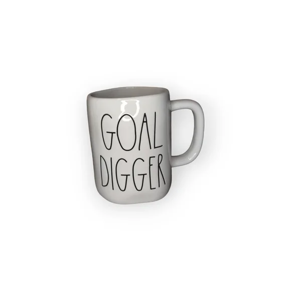 Rae Dunn Goal Digger Mug Cup Coffee Tea White LL Ceramic Kitchen Home Decor Gift - Picture 1 of 3